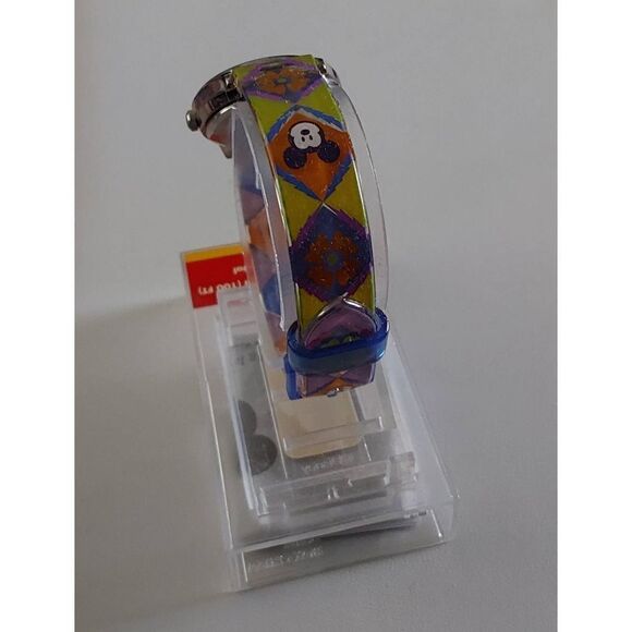 Vintage Seiko SII Disney Mickey Mouse Purple & Green Floral Watch~Retired Design - Picture 3 of 3